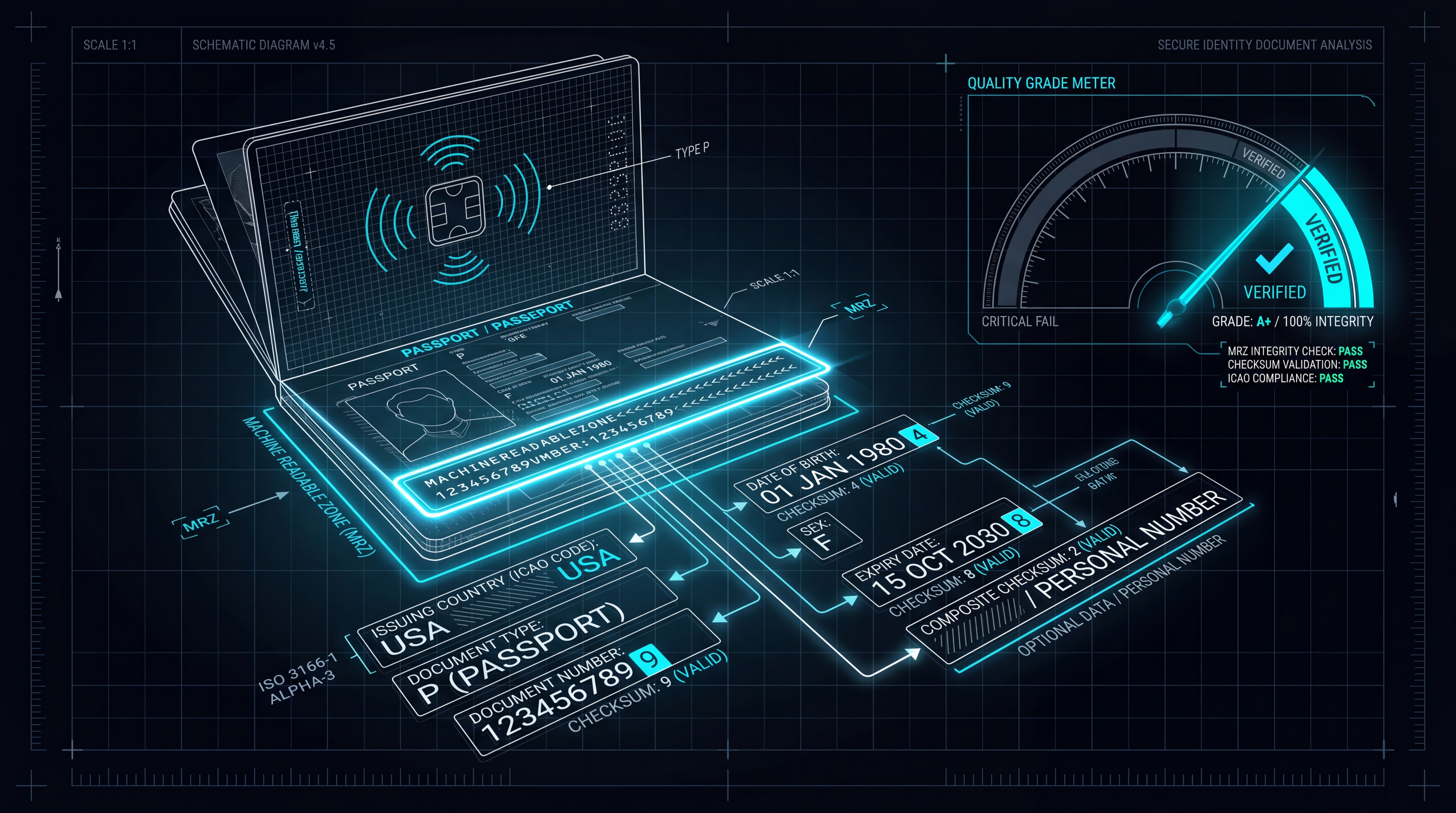 VizEz Shield — MRZ checksum verification engine